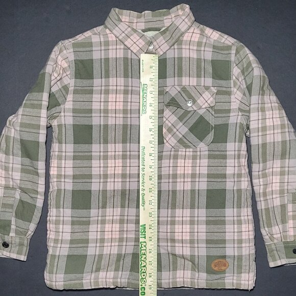 Bass Pro Shops Outdoor Kids Youth Pink and Green Plaid Snap Jacket Size Large - Picture 15 of 16